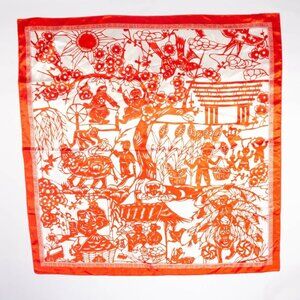 Vintage Asian Scene Scarf  Accessories